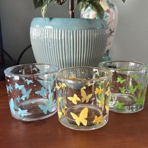 Easter Pretty! Votive candle holders with Butterfly Theme NWOT